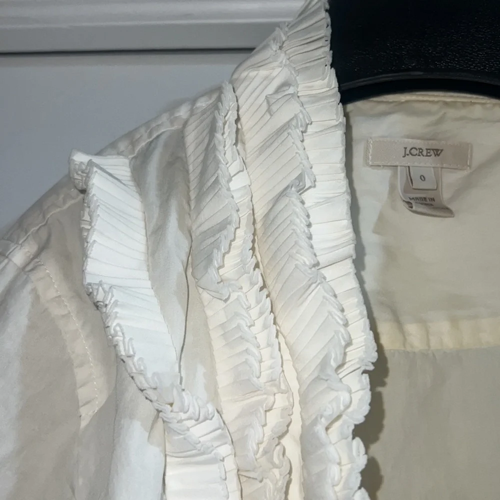 Like New-0-J.Crew Ruffle Button-Down Shirt